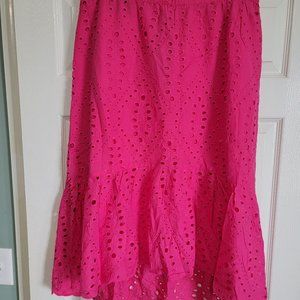 Banana Republic Factory NWT Pink Eyelet Midi Skirt